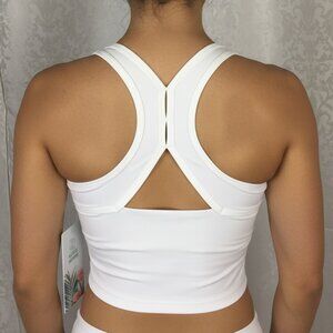 ACTIVE DOMINO Athletic Sport Bra Cropped Top Padded High Support Ivory various